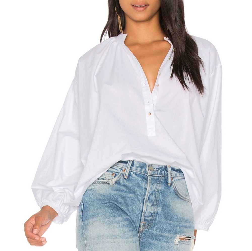 Free People White Hey Baby Blouse NWOT - Picture 2 of 7